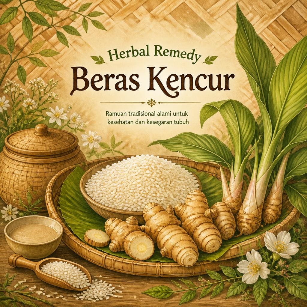 Herbal Remedy Beras Kencur Te Sate dengan rasa herbal lembut dan aroma tradisional